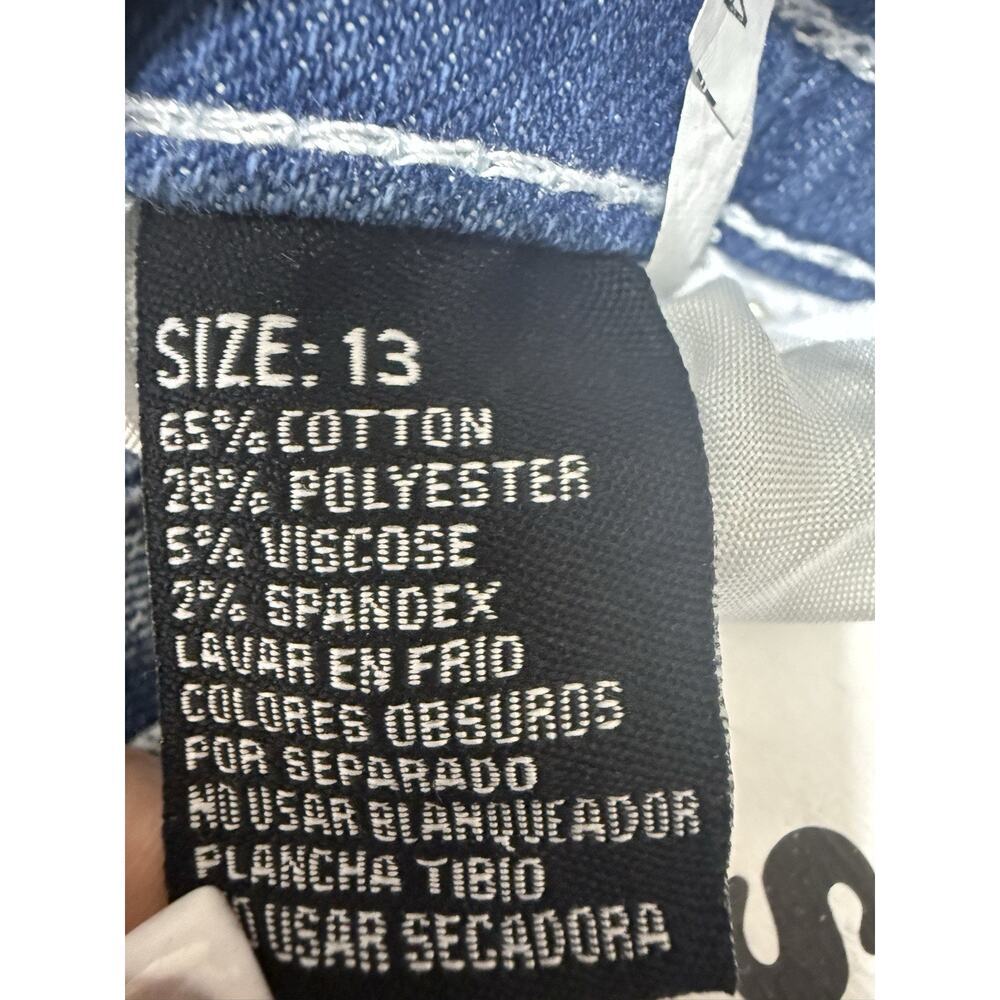 New Sky Premium Women’s Jeans Size 13 Mid Rise Flare Heart Embellished Y2K - Picture 12 of 13